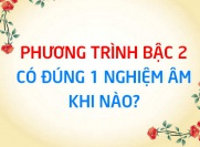 Phương trình bậc 2 có đúng 1 nghiệm âm khi nào? điều kiện PT...
